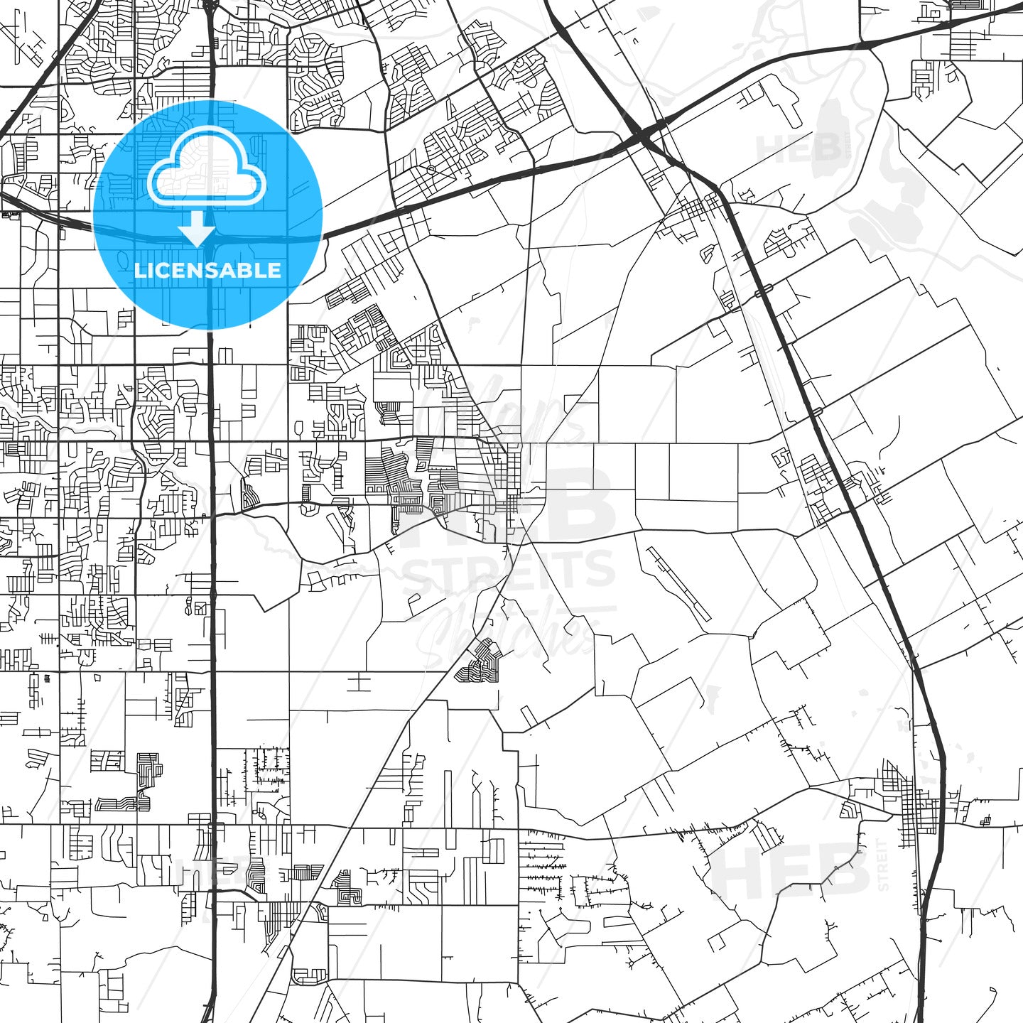 Lancaster, Texas - Area Map - Light