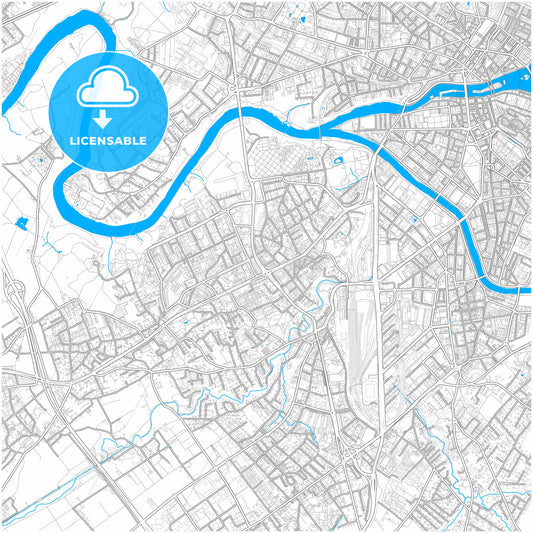 Lancy, Switzerland, city map with high quality roads.