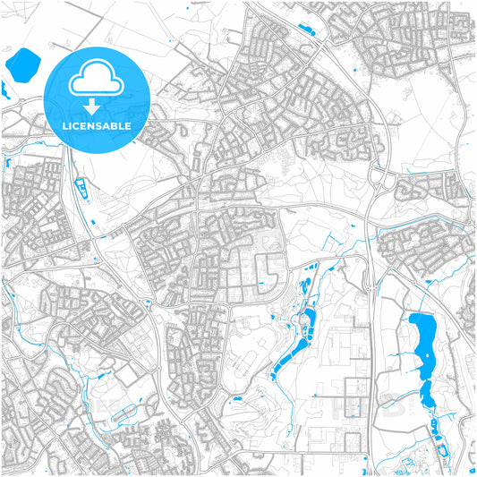 Landgraaf, Limburg, Netherlands, city map with high quality roads.