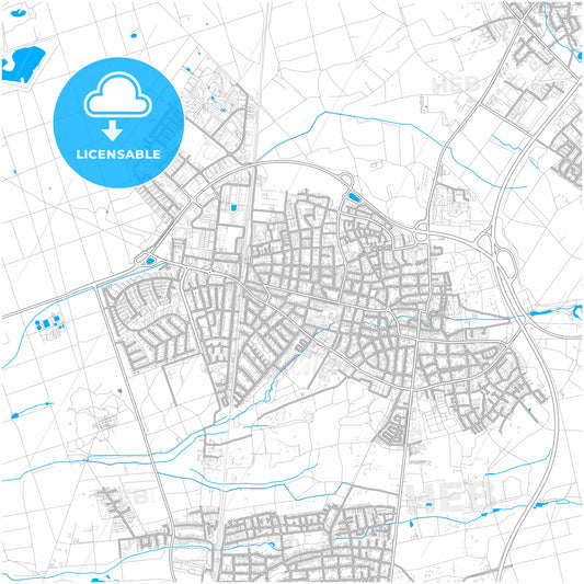 Langen, Hesse, Germany, city map with high quality roads.