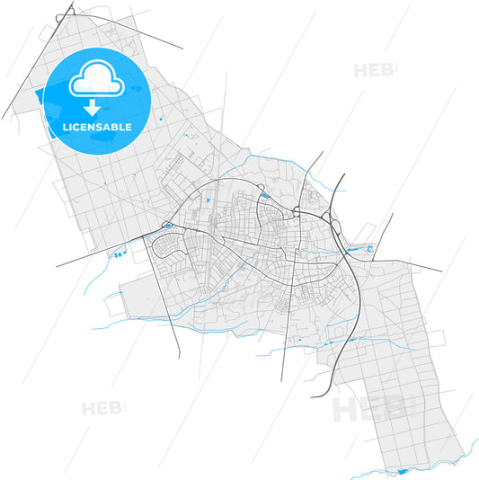 Langen, Hesse, Germany, high quality vector map