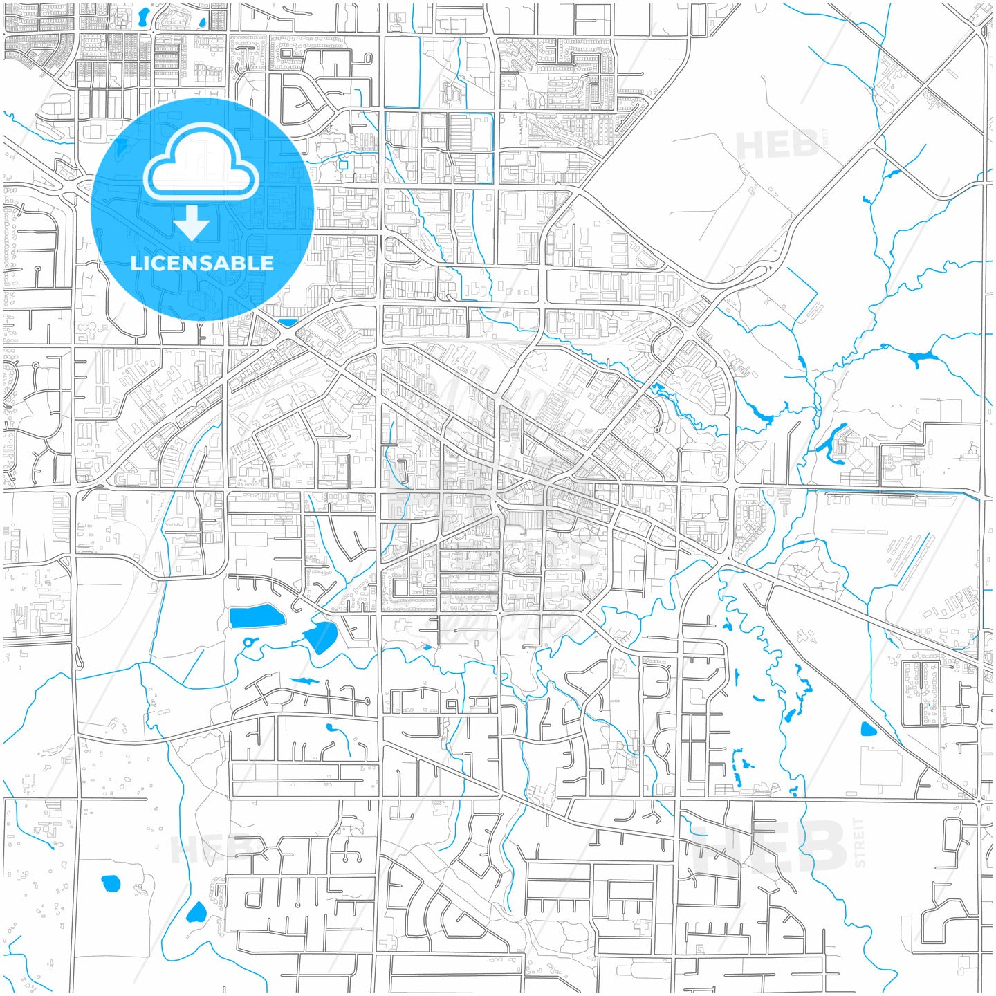 Langley, British Columbia, Canada, city map with high quality roads.