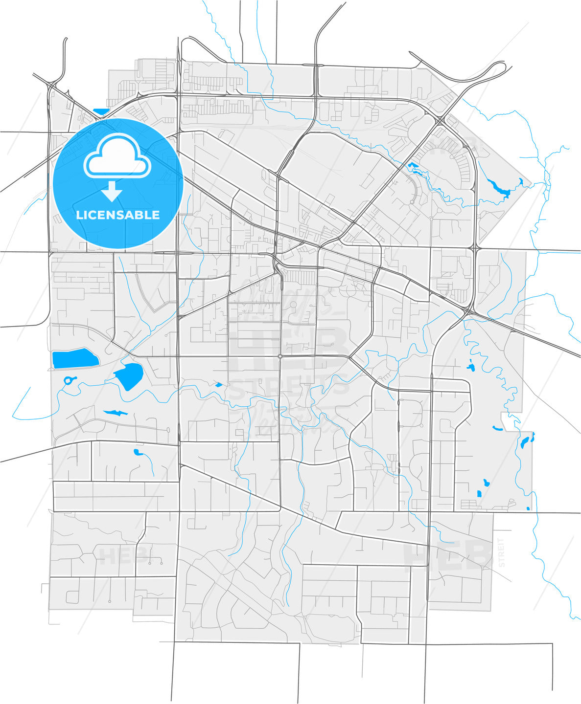 Langley, British Columbia, Canada, high quality vector map