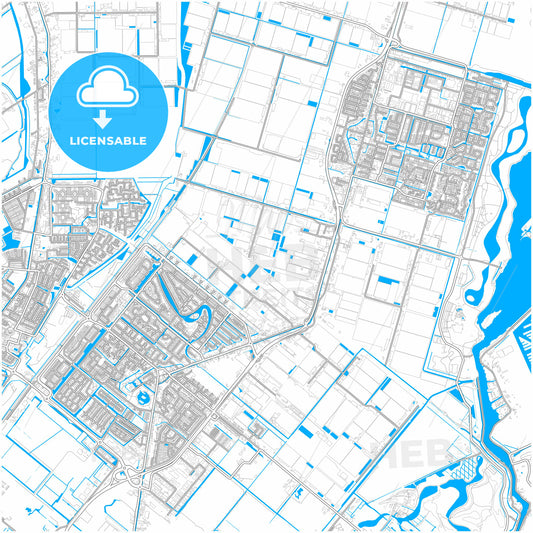 Lansingerland, South Holland, Netherlands, city map with high quality roads.