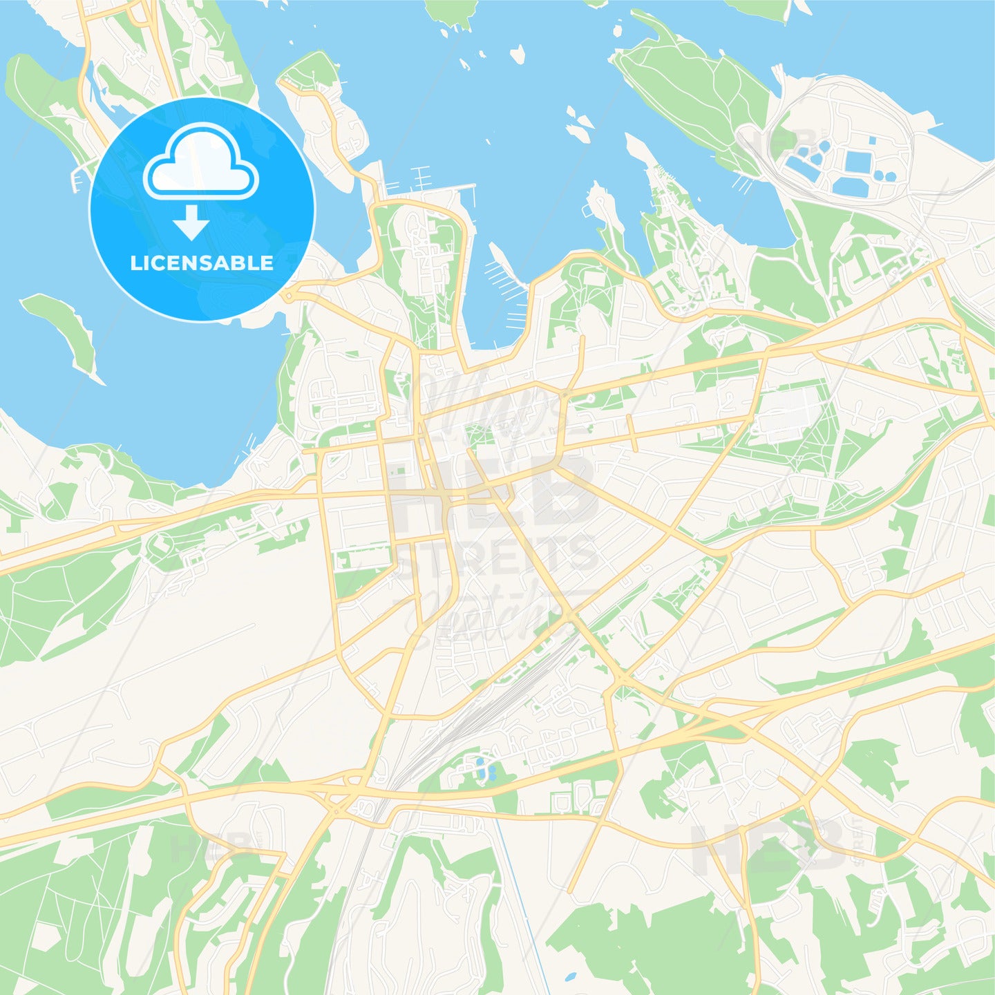 Lappeenranta, Finland Vector Map - Classic Colors