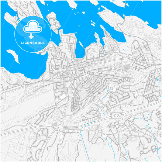 Lappeenranta, Finland, city map with high quality roads.