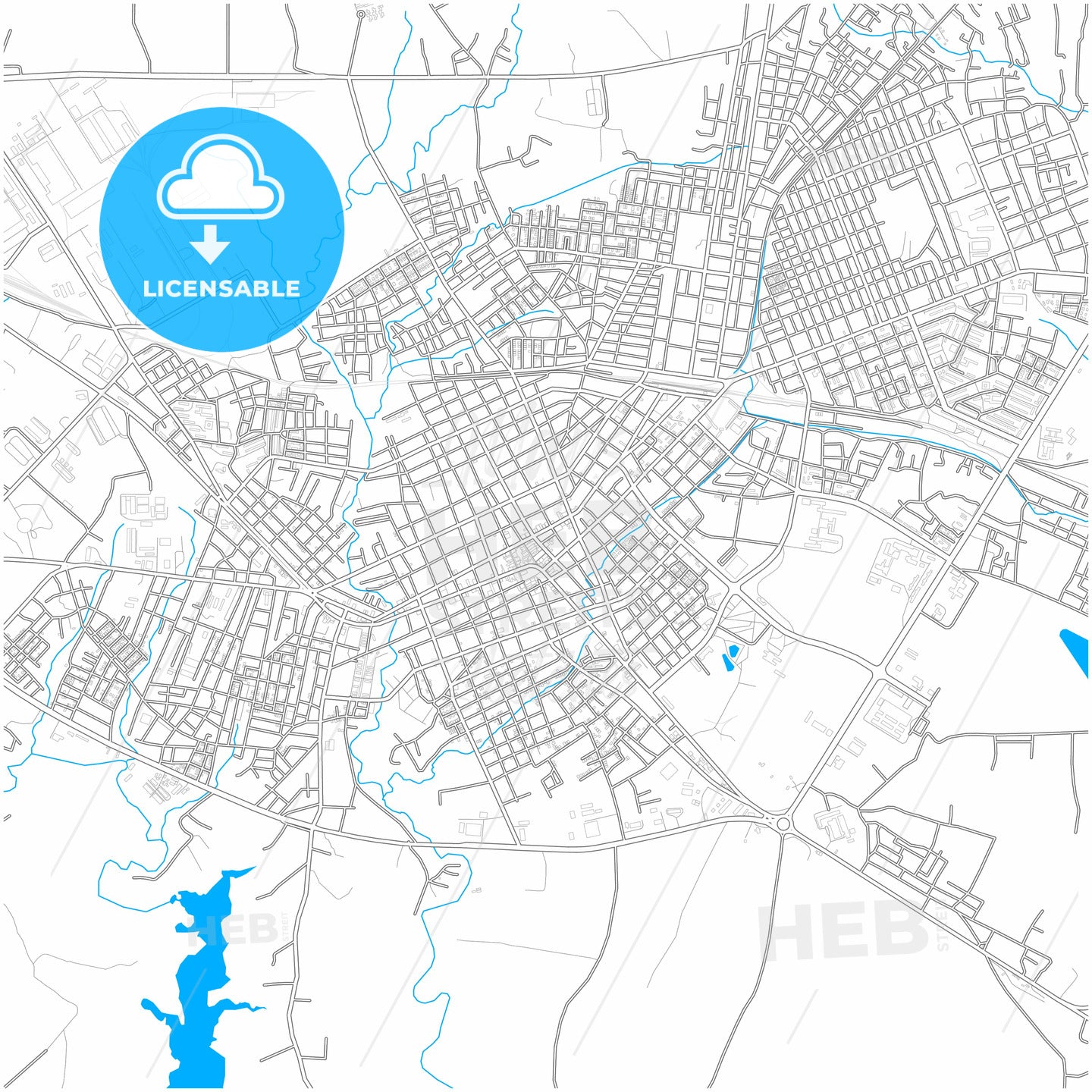 Las Tunas, Las Tunas, Cuba, city map with high quality roads.