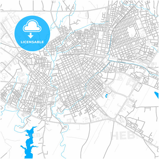 Las Tunas, Las Tunas, Cuba, city map with high quality roads.