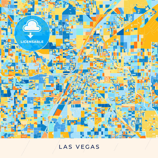 Las Vegas colorful map poster template