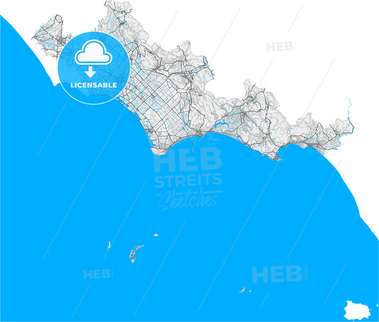 Latina, Lazio, Italy, high quality vector map