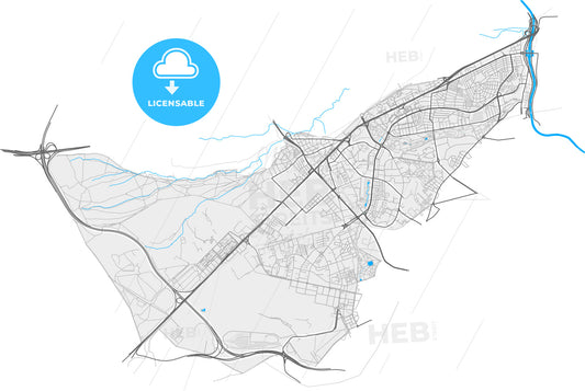 Latina, Madrid, Spain, high quality vector map