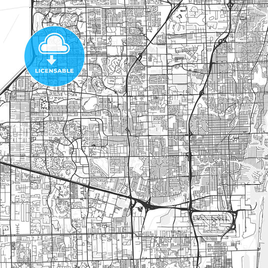 Lauderhill, Florida - Area Map - Light