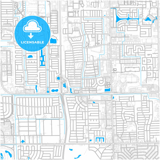 Lauderhill, Florida, United States, city map with high quality roads.