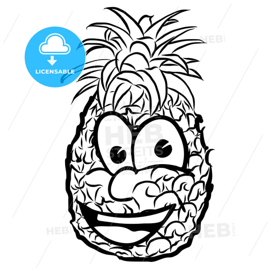 Laughing Pineapple Vector Illustration Fruit – instant download