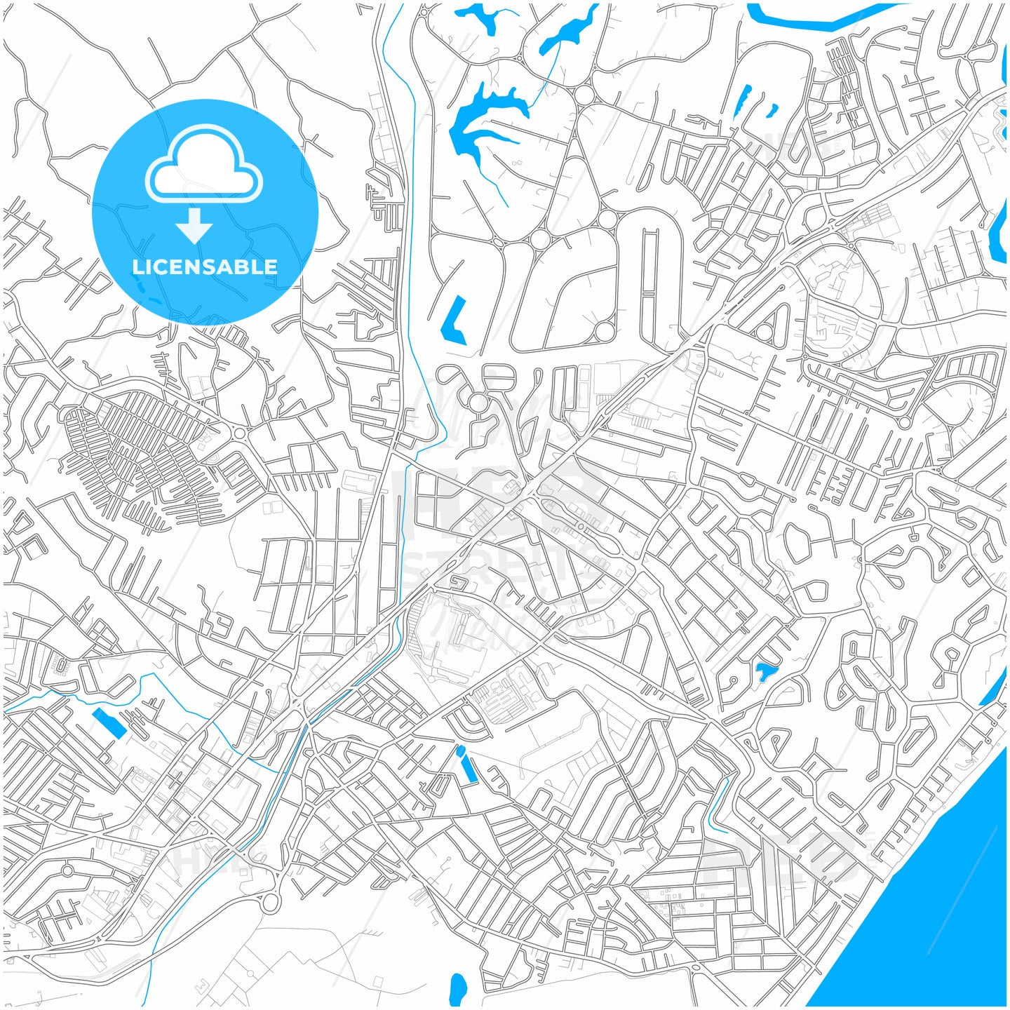 Lauro de Freitas, Brazil, city map with high quality roads.