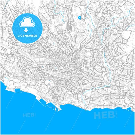 Lausanne, Switzerland, city map with high quality roads.