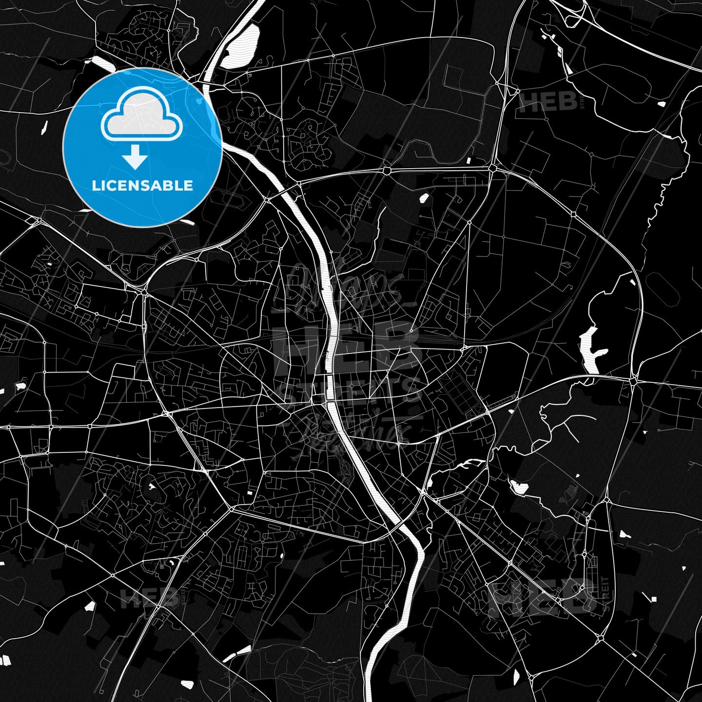 Laval, France Pdf Vector Map Black And White – HEBSTREITS