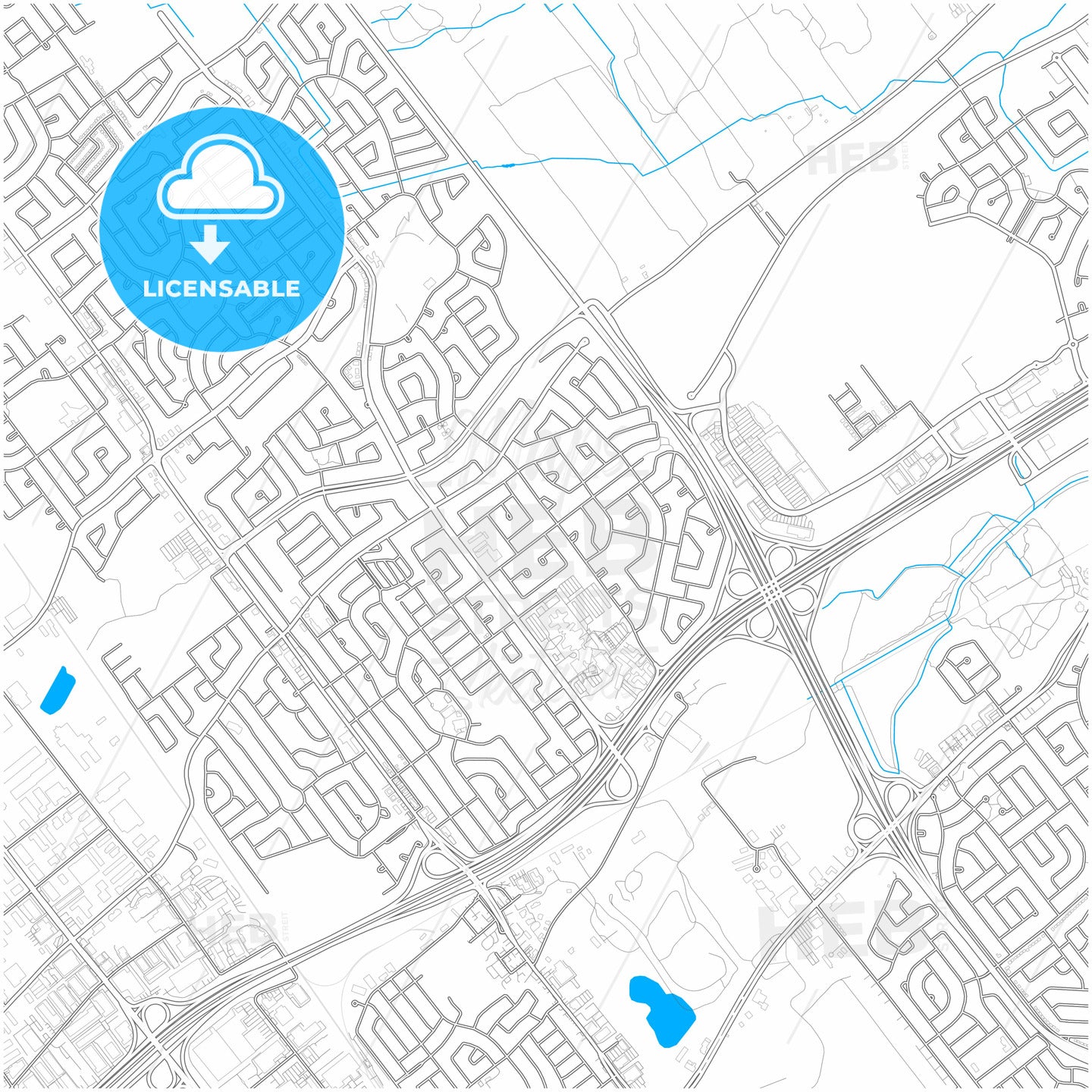 Laval, Quebec, Canada, city map with high quality roads.