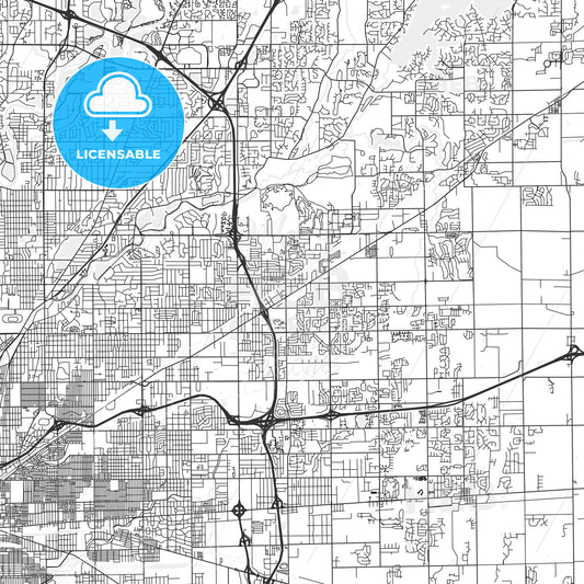 Lawrence, Indiana - Area Map - Light