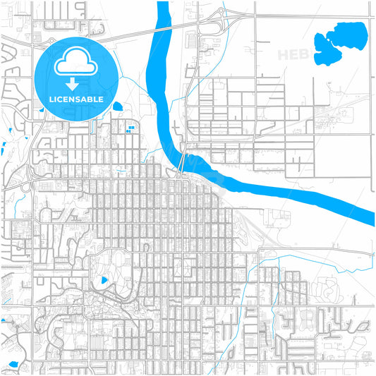 Lawrence, Kansas, United States, city map with high quality roads.