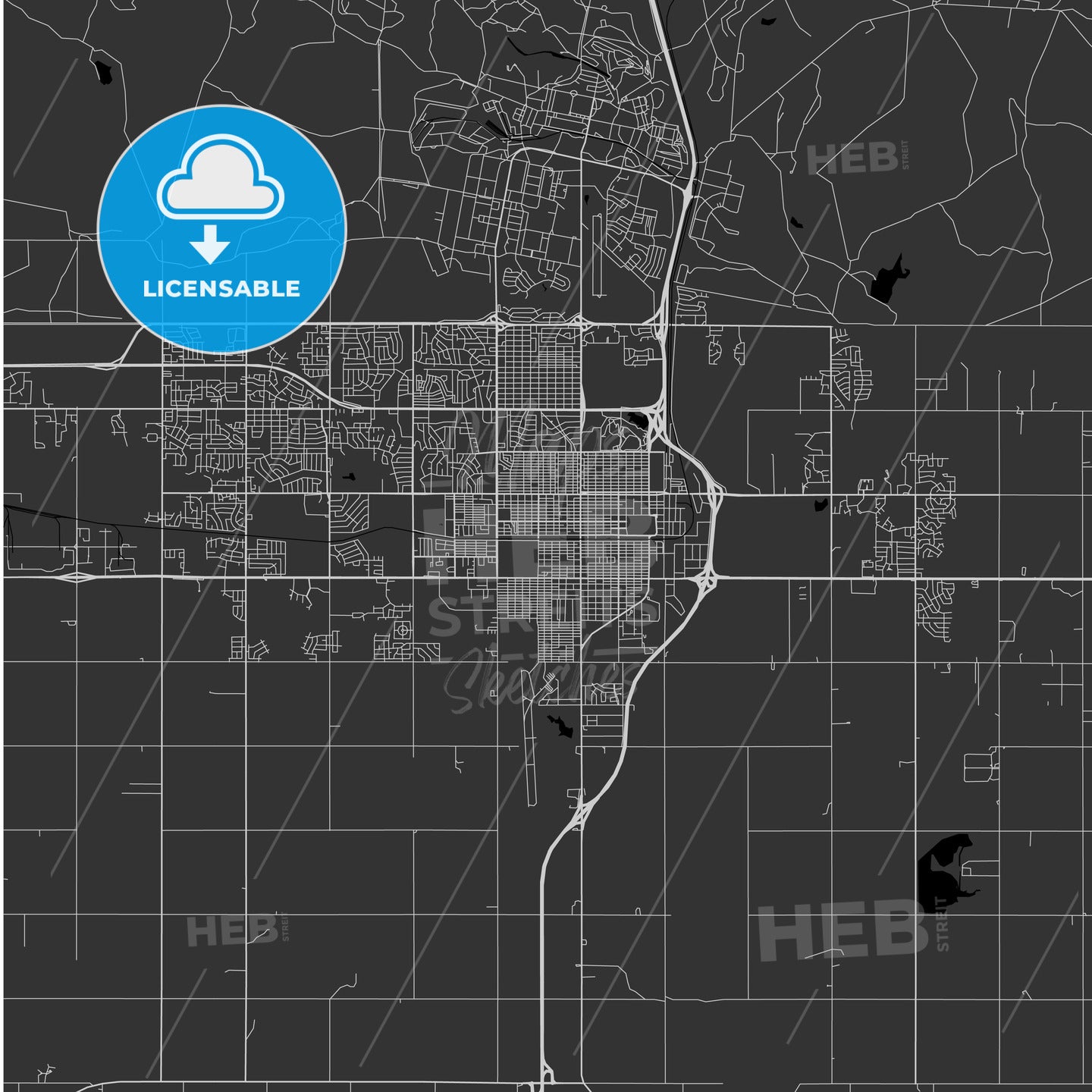 Lawton, Oklahoma - Area Map - Dark