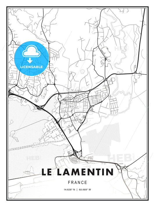 Le Lamentin, France, Modern Print Template in Various Formats - HEBSTREITS Sketches