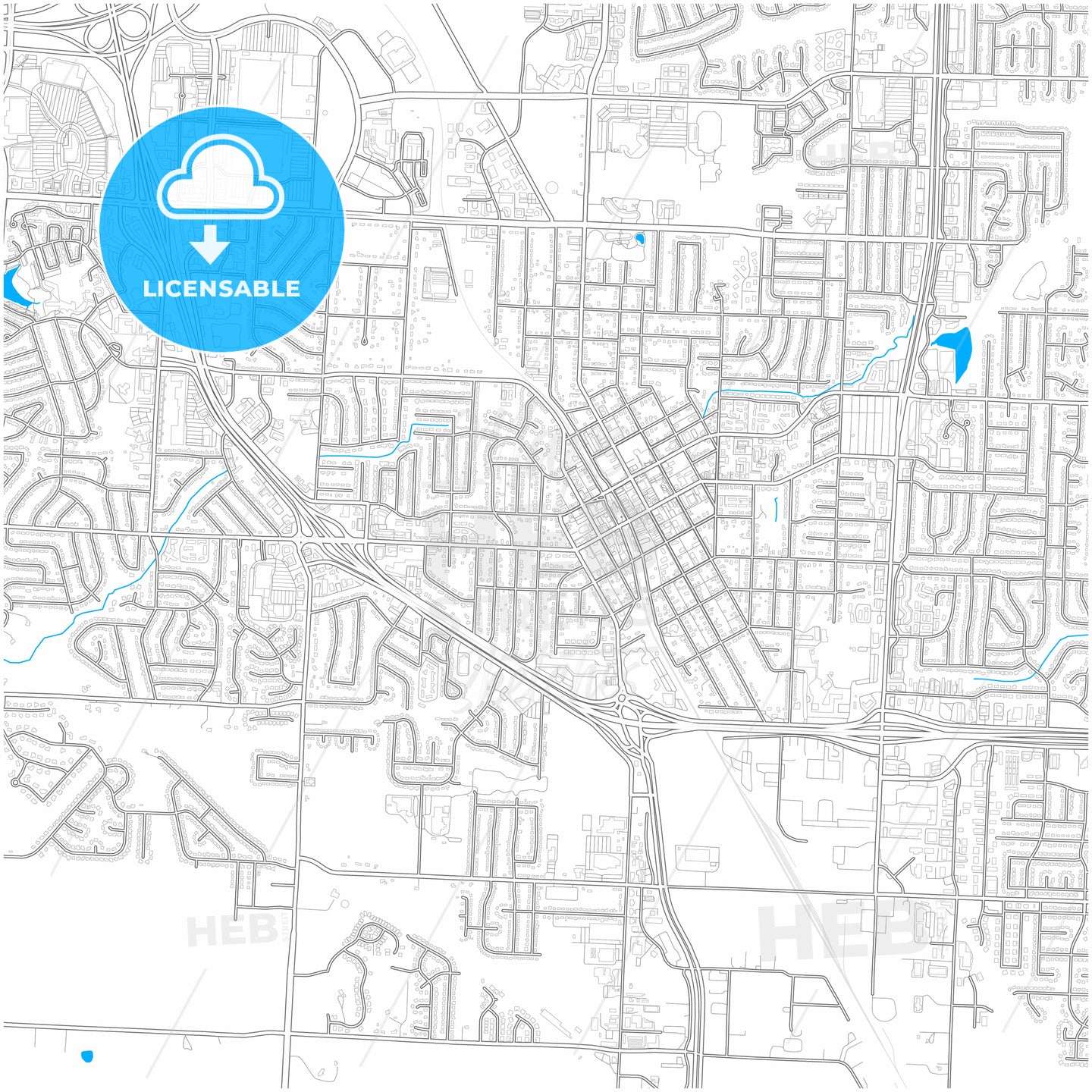 Lees Summit, Missouri, United States, city map with high quality roads.