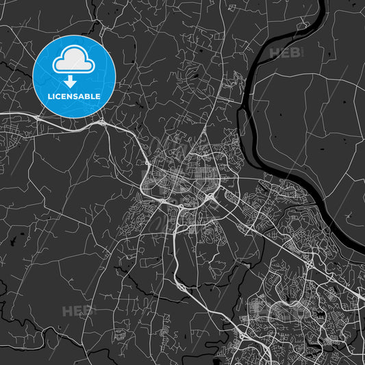 Leesburg, Virginia - Area Map - Dark