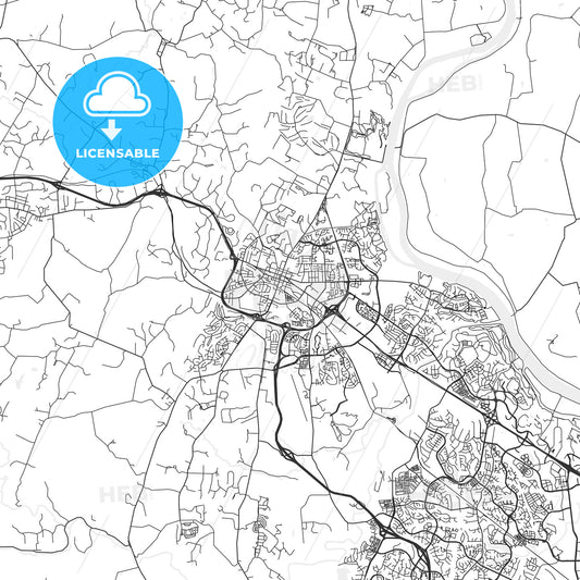 Leesburg, Virginia - Area Map - Light