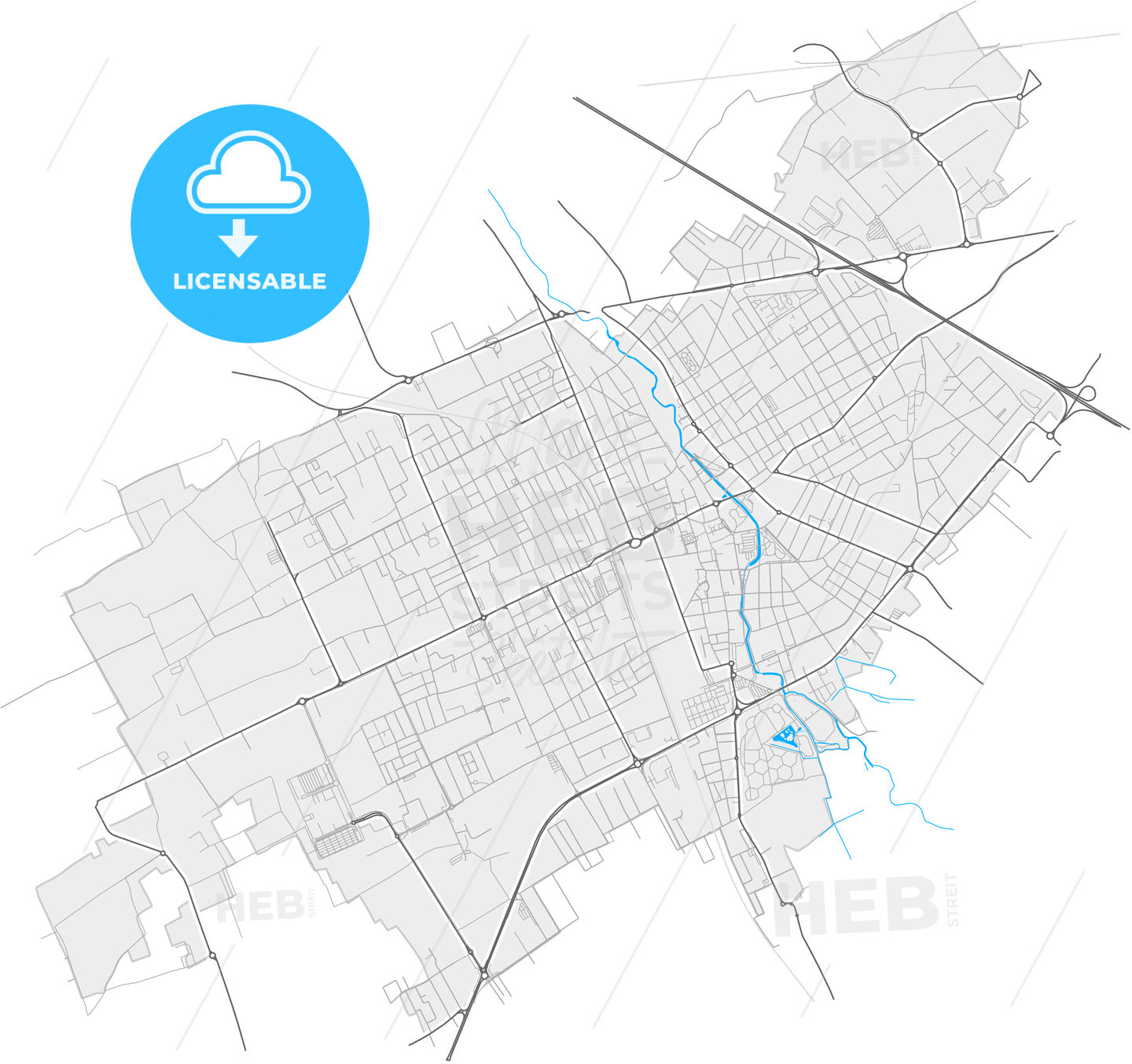 Legnano, Lombardy, Italy, high quality vector map