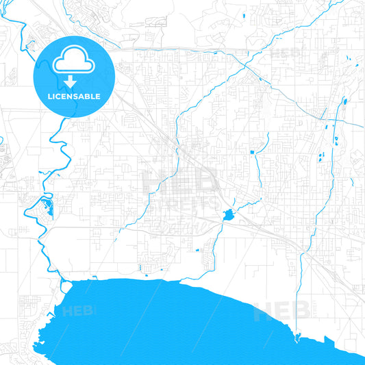 Lehi, Utah, United States, PDF vector map with water in focus