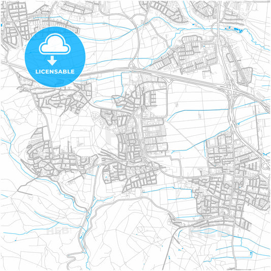 Leinfelden-Echterdingen, Baden-Wuerttemberg, Germany, city map with high quality roads.