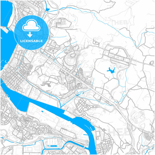 Leioa, Biscay, Spain, city map with high quality roads.