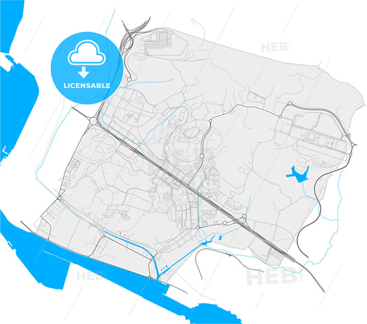 Leioa, Biscay, Spain, high quality vector map