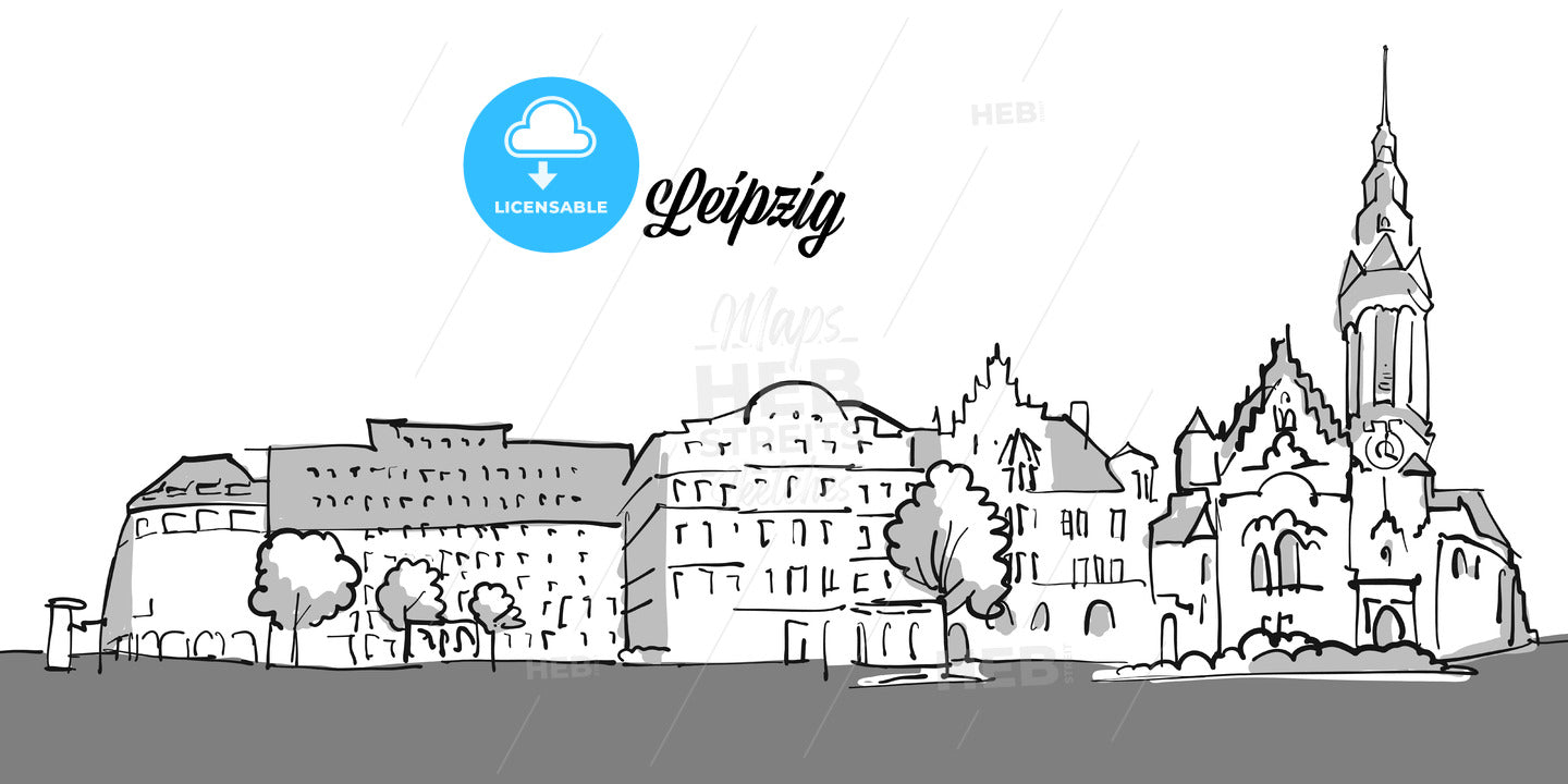 Leipzig Panorama Banner – instant download