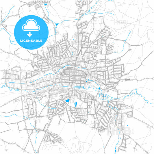 Lemgo, North Rhine-Westphalia, Germany, city map with high quality roads.