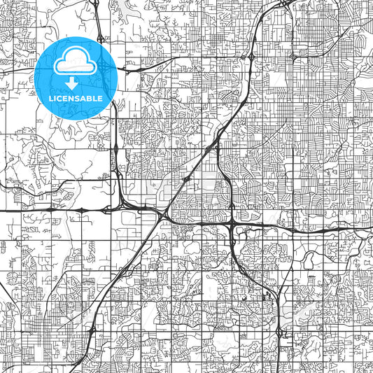 Lenexa, Kansas - Area Map - Light