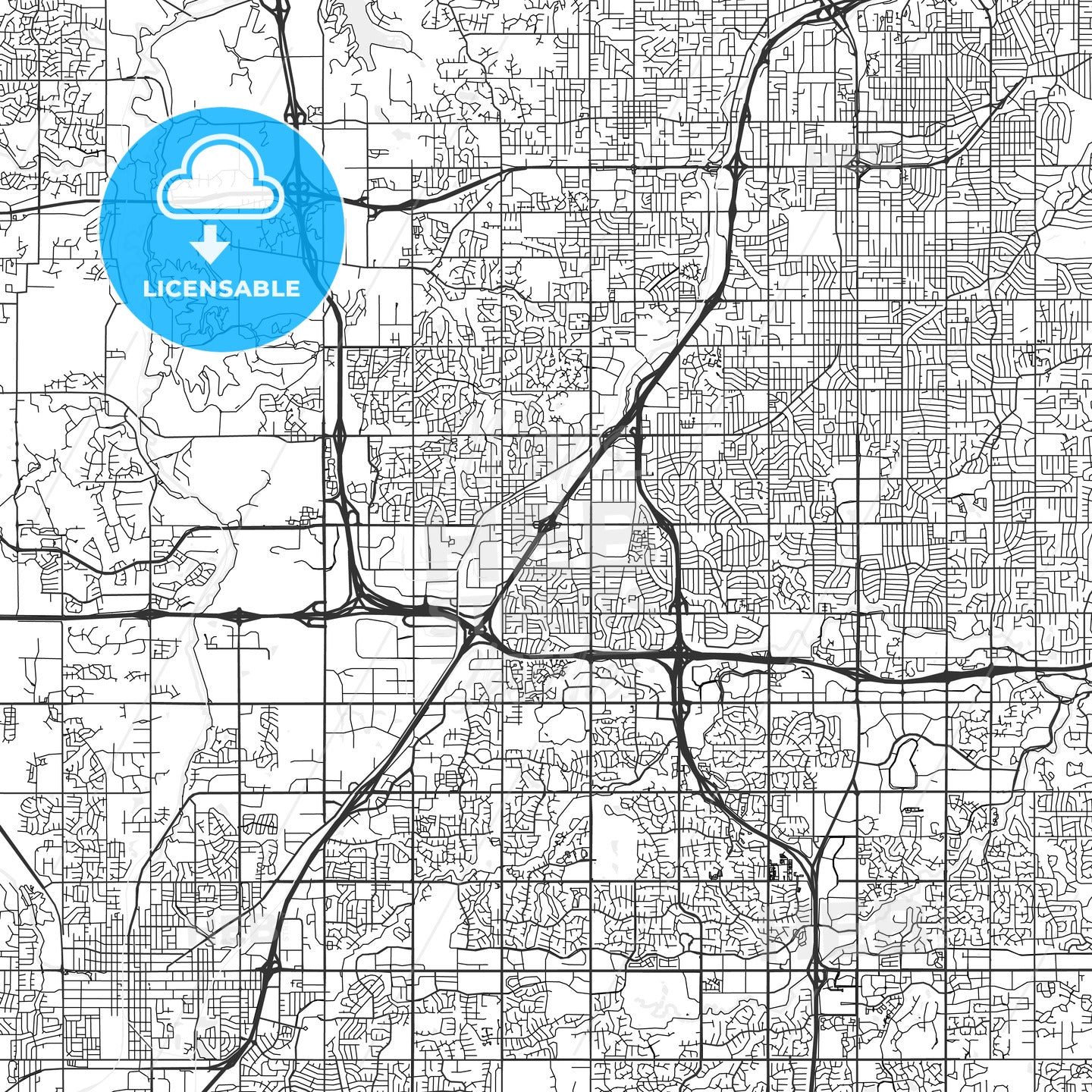 Lenexa, Kansas - Area Map - Light