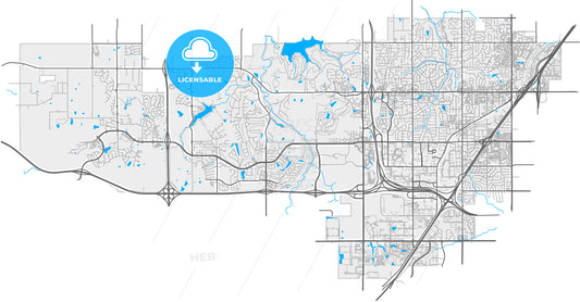 Lenexa, Kansas, United States, high quality vector map