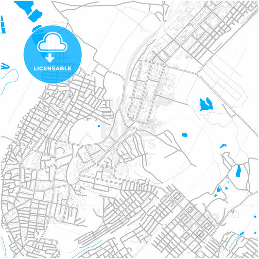 Leninsk-Kuznetsky, Kemerovo Oblast, Russia, city map with high quality roads.