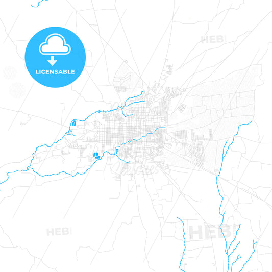 León, Nicaragua PDF vector map with water in focus