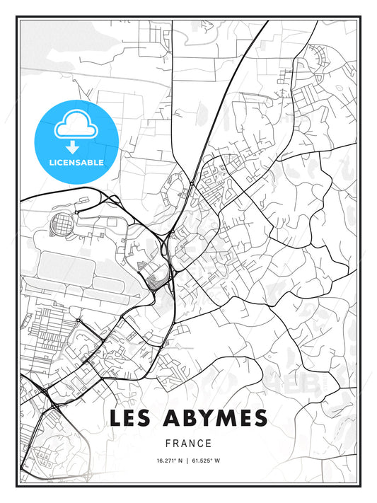 Les Abymes, France, Modern Print Template in Various Formats - HEBSTREITS Sketches