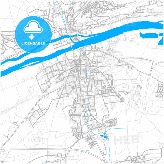 Les Mureaux, Yvelines, France, city map with high quality roads.