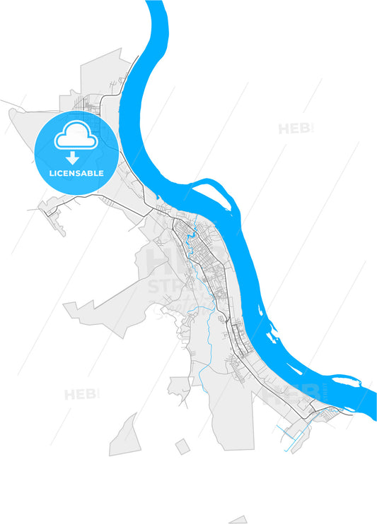 Lesosibirsk, Krasnoyarsk Krai, Russia, high quality vector map