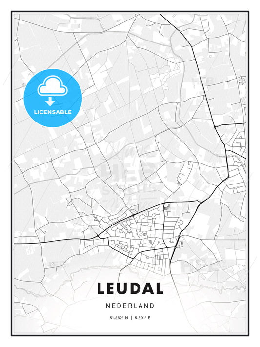 Leudal, Netherlands, Modern Print Template in Various Formats - HEBSTREITS Sketches
