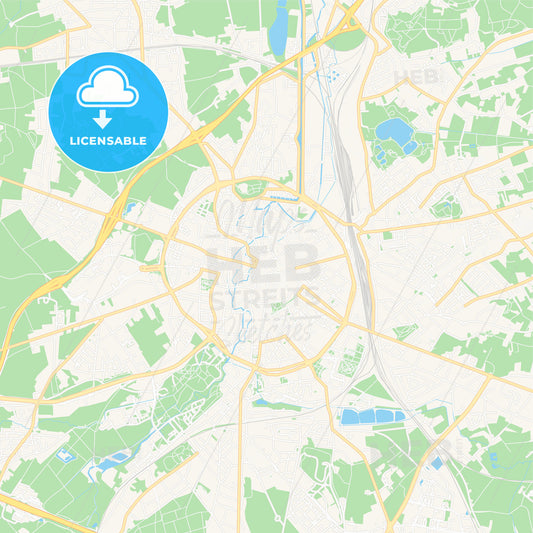 Leuven , Belgium Vector Map - Classic Colors