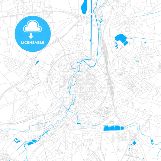 Leuven , Belgium bright two-toned vector map