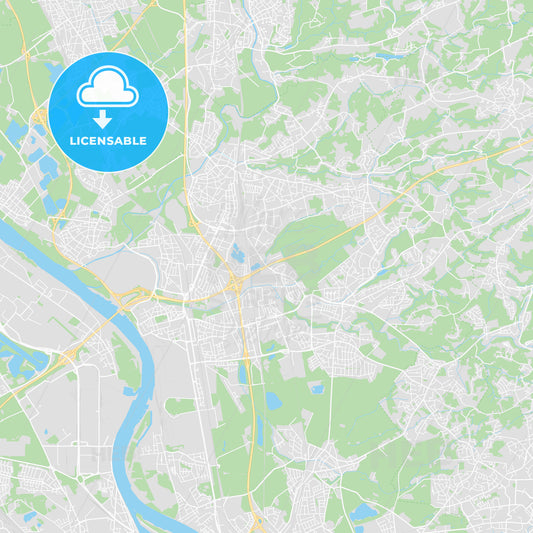 Leverkusen, Germany printable street map