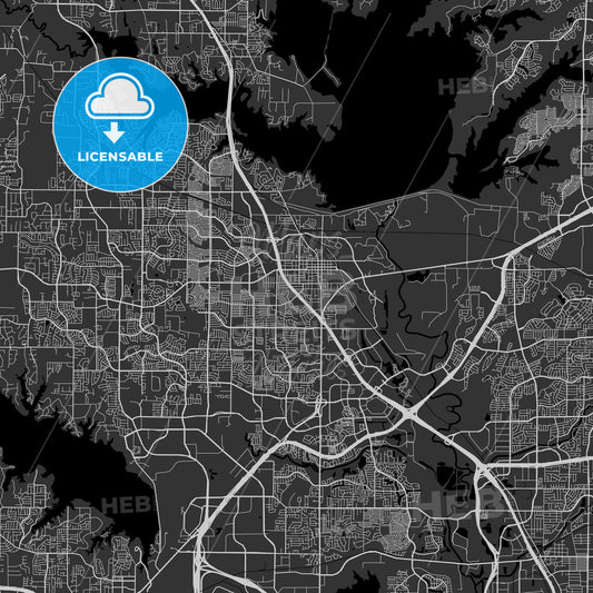 Lewisville, Texas - Area Map - Dark