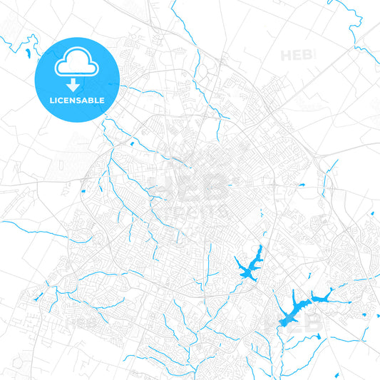 Lexington, Kentucky, United States, PDF vector map with water in focus